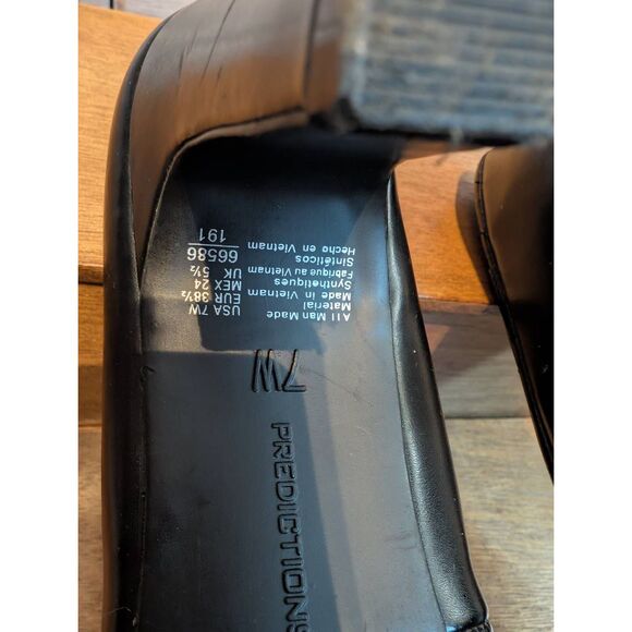 Predictions 3" kitten heel black dress shoes 7W - Picture 6 of 7
